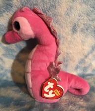 Ty Original Beanie Babies 6  Majestic the Dark Pink Seahorse NMWNMT 2014