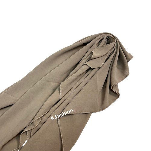 Sciarpa hijab chiffon semplice di alta qualità scialle morbida Georgette Dubai elegante - Foto 74 di 125