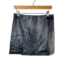 Lauren Ralph Lauren Pencil Leather Mini Skirt Black Size US 8