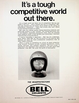 1974 Bell Helmets - Vintage Motorcycle Ad