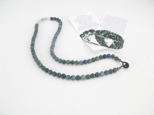 Azurite Fluorite Halskette, echte Natursteine Heilsteine Edelsteine, Modeschmuck - Bild 4 von 10