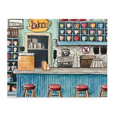 Set Tazza E Sottobicchiere Gilmore Girls Luke's Diner - Regalo Per Fan, Lavabile In Lavastoviglie - Foto 9