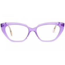 Cateye Acetate Glasses for Women Girls Hard Plastic Frame Eyeglasses Purple