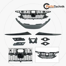 Front Bumper Grille with Molding Trims Replacement For 2022-2024 Honda Civic