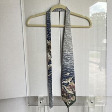 Endangered Species Vintage dolphin Tie by Wembley sea multicolor silk USA 59"
