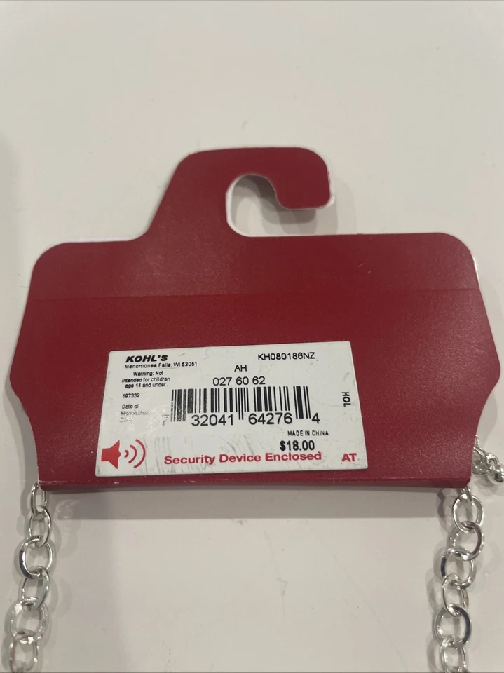 Kohls Christmas Necklace With Jingle Bells And Ornaments Green Red - Image 3 of 4