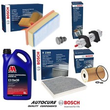 FOR AUDI Q5 2.0 TDI MK1 8R 2009-2012 FULL BOSCH FILTER SERVICE KIT & 5L C3 5W-30