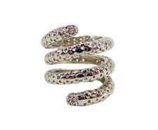 Silver snake ring in a textured finish, coil style ring, SZ 7 NEW