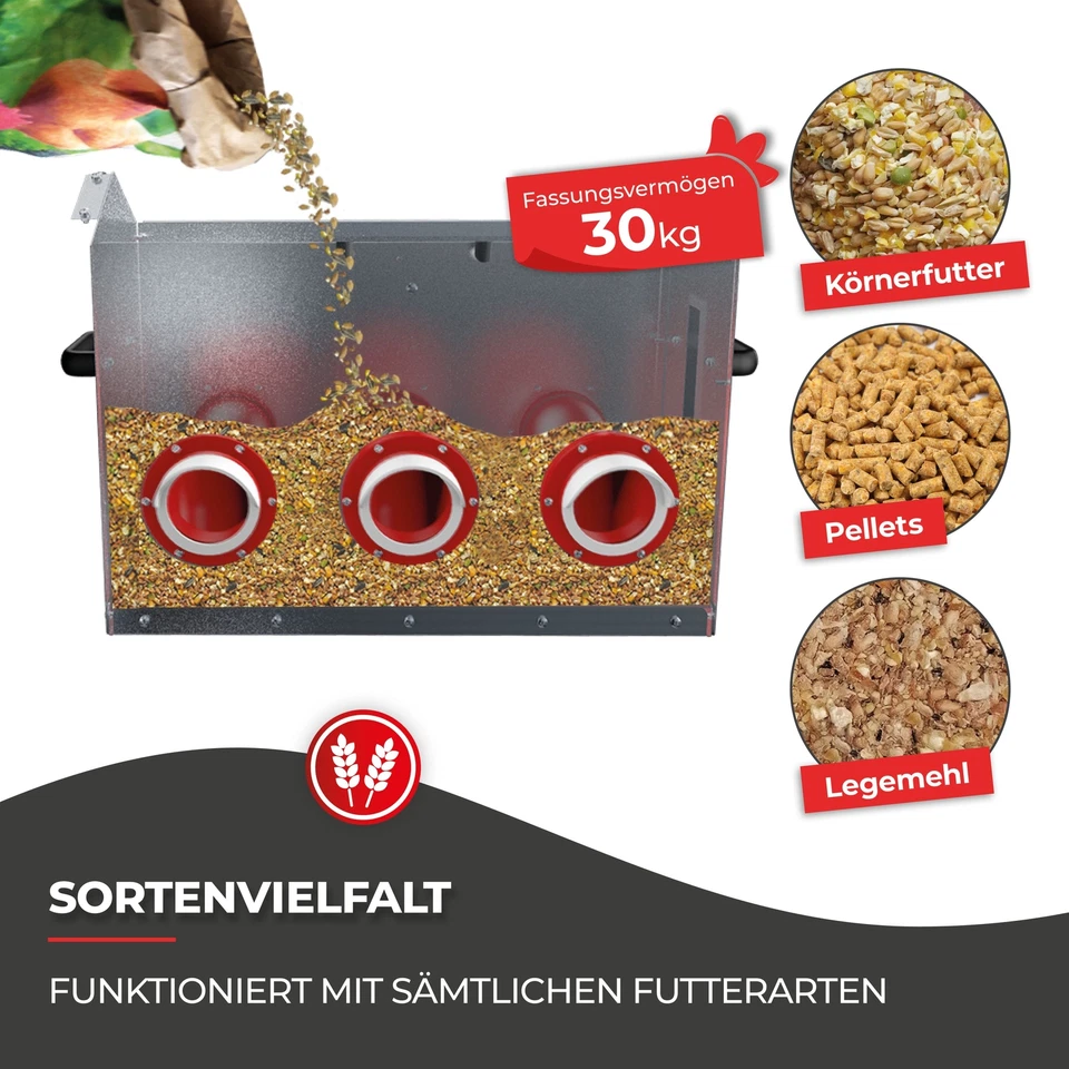 Futterautomat für Hühner - CLUCK-O-MATIC® für bis zu 45 Hühner - Bild 3 von 4