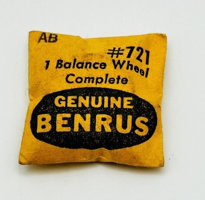 Benrus AB Part #721 Complete Balance Wheel New Old Stock