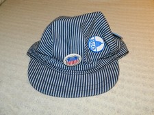 Kids Striped Train Conductor Hat for Cosplay with Pins
