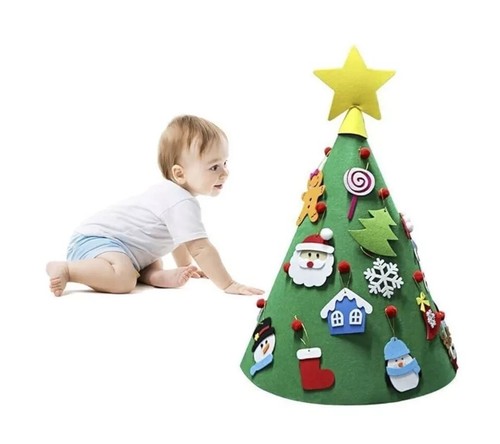 Kids Felt Christmas Tree Cone 3D DIY Interactive Play Craft Festive Decorations - Picture 6 of 6