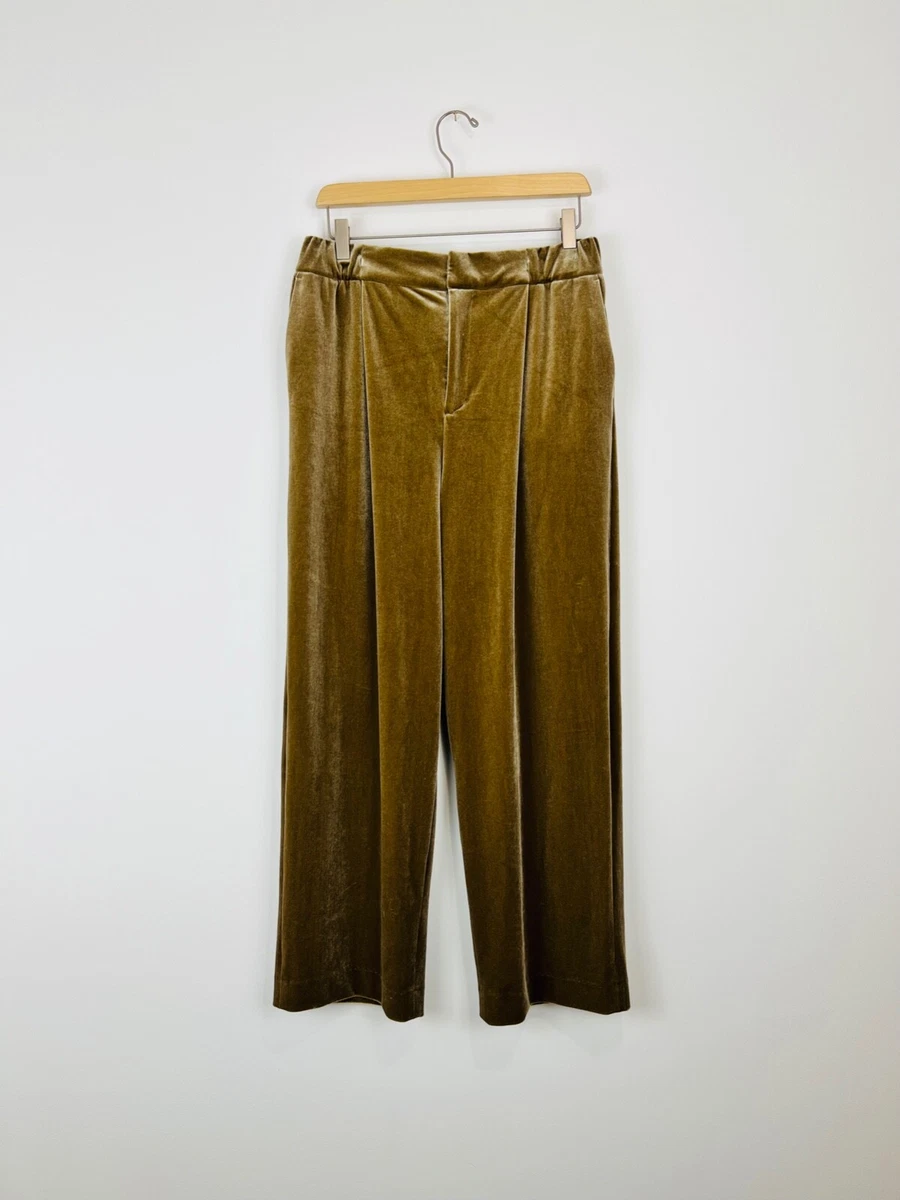 Journal Standard Trousers L UK Gold Velvet Tailored Pleated Ankle
