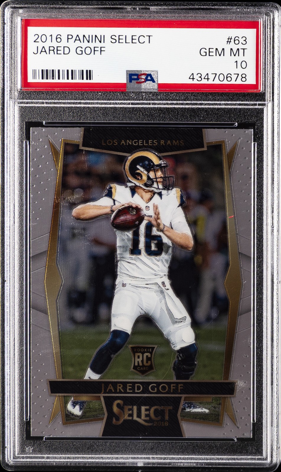 2016 PANINI SELECT #63 JARED GOFF PSA 10