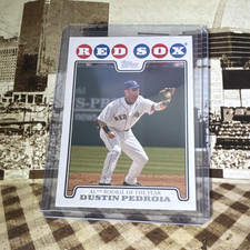 Topps 2008 Topps Dustin Pedroia Boston Red Sox #178 Rookie Baseball Card. rookie card picture
