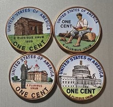 COLORIZED 2009 BICENTENNIAL LINCOLN CENT 4 COIN SET