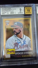 2022 Platinum Anniversary Gold Refractor Auto 50/50 LOTL Spencer Strider RC BGS9