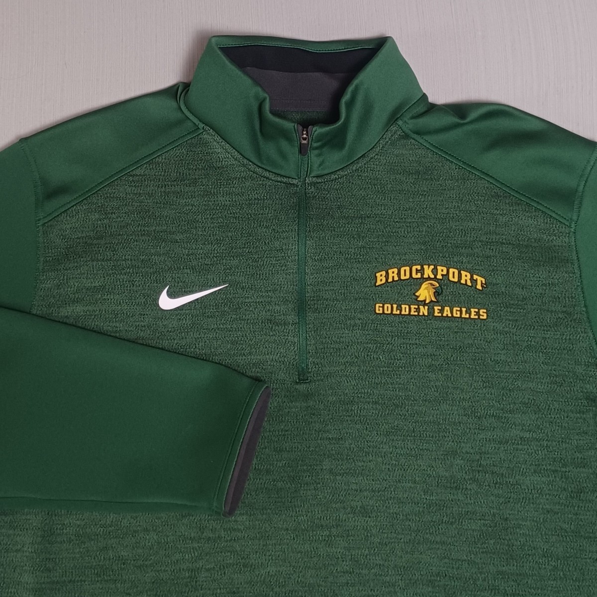 Nike SUNY Brockport Golden Eagles 1/4 Zip Pullover Mens XL Green