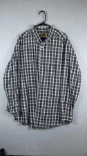 The Foundry Supply Co Shirt Mens 2XLT Black Gray Plaid Button Down Long Sleeve