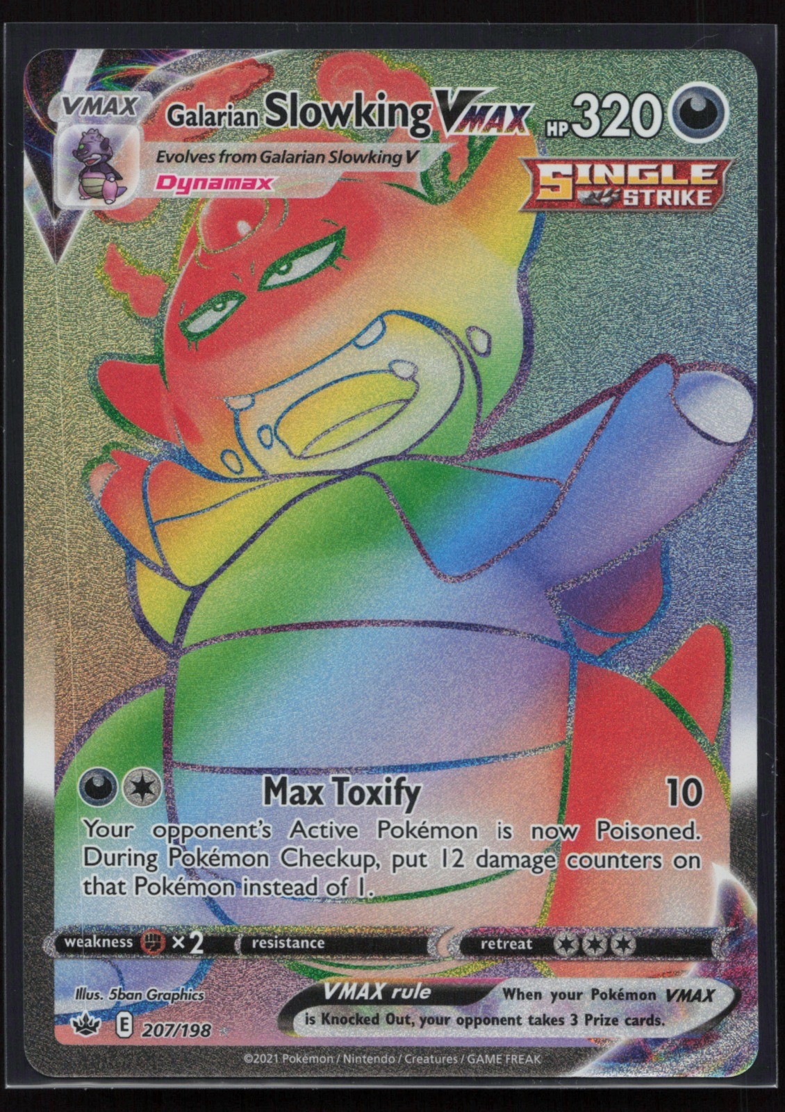 Galarian Slowking VMAX (Secret) 207/198 SWSH06: Chilling Reign Pokemon TCG Card