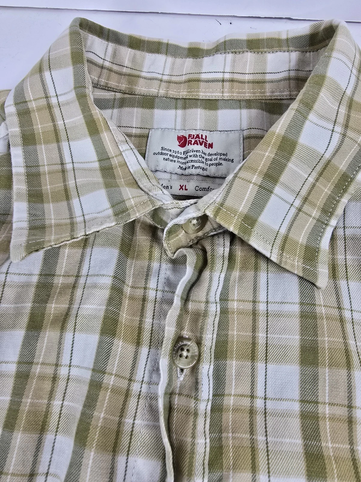 fjallraven button up plaid short sleeve shirt