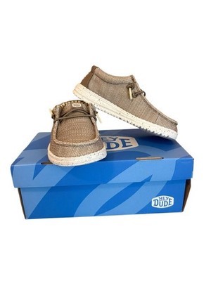 Hey Dude Wally Youth Stretch Sox In Walnut Youth Size 11 New In Box