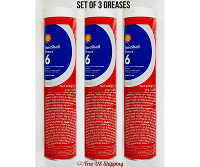 AeroShell Grease 6 General Purpose Mineral Aircraft Grease 14.1 oz Set of 3