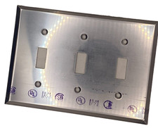 Mulberry 97073 3T-SS 3-Gang Toggle Switch Wall Plate - Satin Stainless Steel  