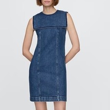 Gap × DÔEN Denim Sailor Mini Dress in Medium Indigo Size 2