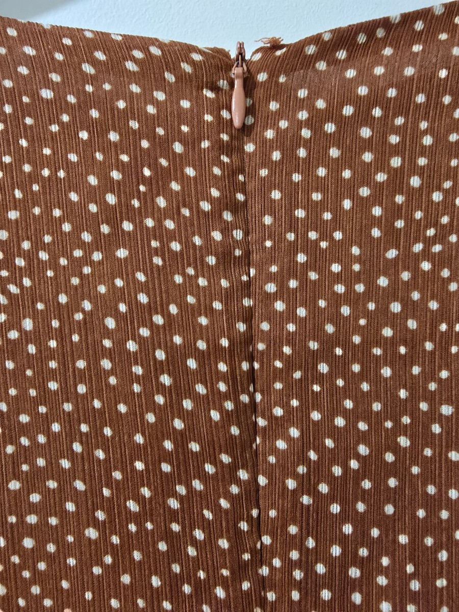 chocolate brown dresses casual Brown Polka Dot Ruffle Gabi Mini Dress