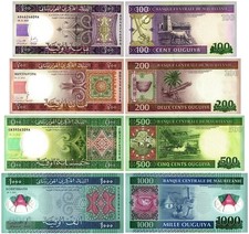 Mauritania 100-1000 Ouguiya 4 Pieces Set, 2011-2015, P-16-19, UNC
