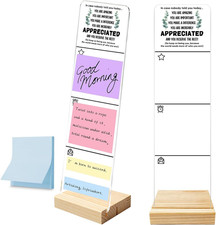 Monitor Memo Board with Removable Wooden Base Acrylic Portable Sticky Note Holde