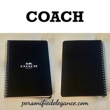 NEW Coach 6 x 8 52 Page Black Cover Spiral Notebook Journal Diary Refill