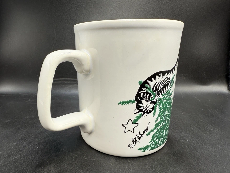 Taza de saludos B. Kliban gato estaciones árbol y gato negro años 80’s Foto 4 de 4