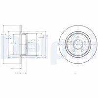 2X Delphi Bremsscheibe BG3873 FüR Ford Transit Connect Tourneo 16V LPG Tdci Tddi