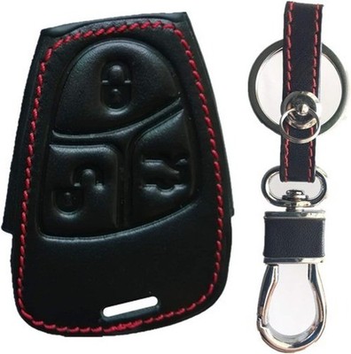 Leather Keyless Entry Remote Control Key Fob Cover Case Protector for Class A C