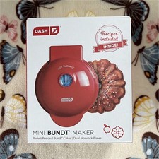 DASH Mini Bundt Maker Red Nonstick Cake Maker...
