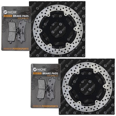 NICHE Front Brake Rotor Pad Kit for Suzuki 59100-14850 59210-37H20 Semi Metallic