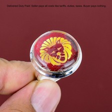 925 Sterling Silver Leo Zodiac Sign In Red Onyx Stone Promise Statement New Ring