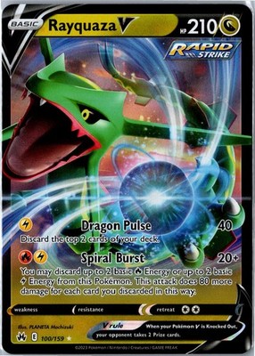 Rayquaza V - 100/159 Crown Zenith - V Rare Holo Near Mint