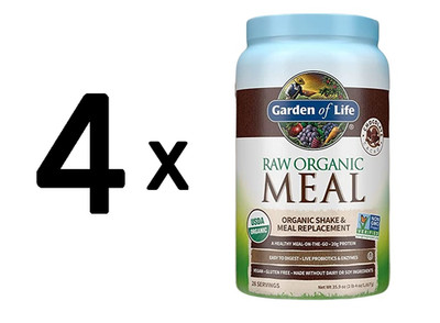 4 x Garden of Life RAW Organic Meal, Chocolate Cacao - 1017g (88,10 EUR/kg)