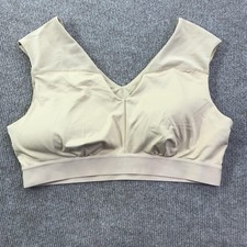 Tommie Copper Sports Bra Womens 2XL Beige Shoulder Support Copper Znergy V Neck