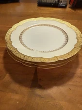 Haviland & Co Limoges France Gold Encrusted Salad/Luncheon Plate – Scalloped Rim