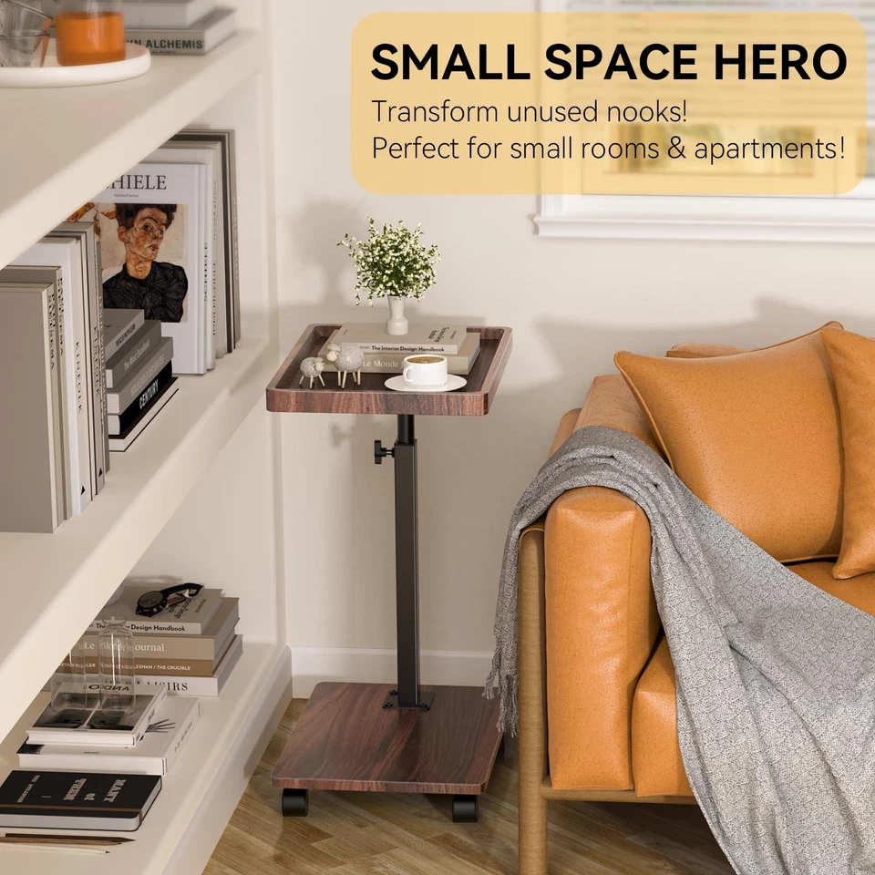 C Table End Table Adjustable Height, 360°Swivel TV Tray Table for Small Space... - Image 3 of 4