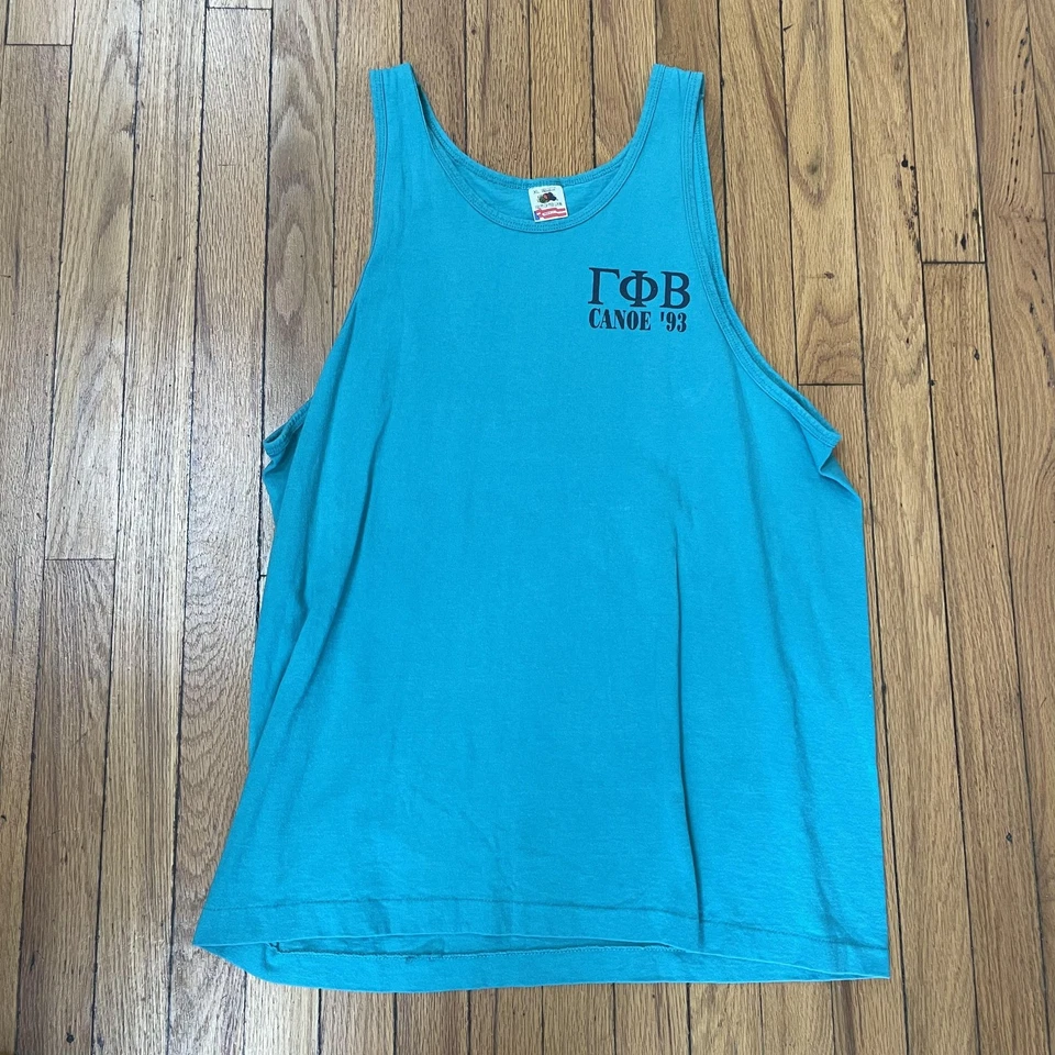 Camisa sin mangas vintage Gamma Phi Beta para mujer XL canoa 1993 Sorority hecha en EE. UU. AÑOS 90 Foto 2 de 4