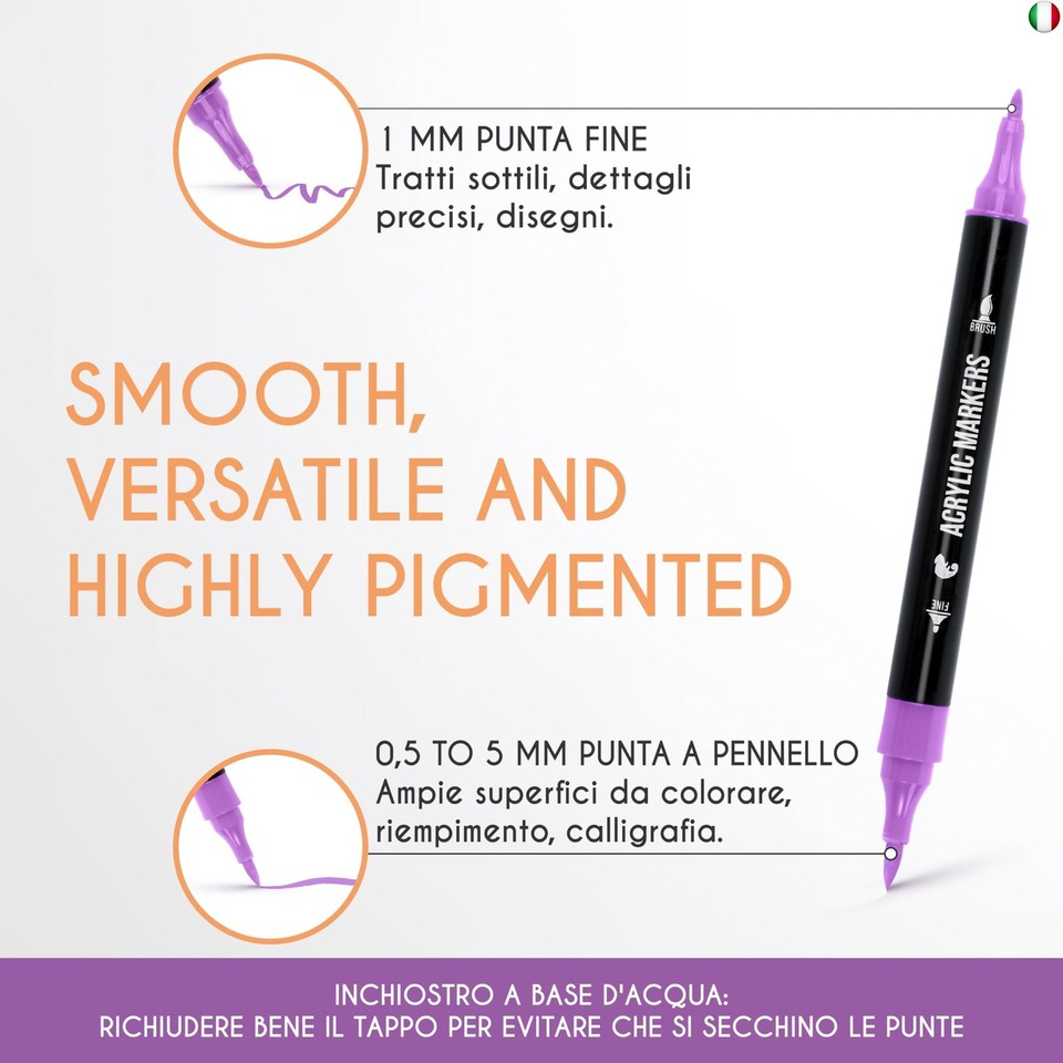 Piccolo Pennello Sottile Ed Ampio Pennello Con Pittura Su Una Tavolozza Immagine Stock