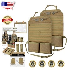2PK Car Seat Organizer Molle Backseat Protector Tactical 1000D Nylon