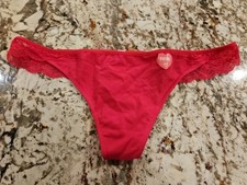 True Vintage Victoria's Secret PINK Lace Back Thong Panty Medium