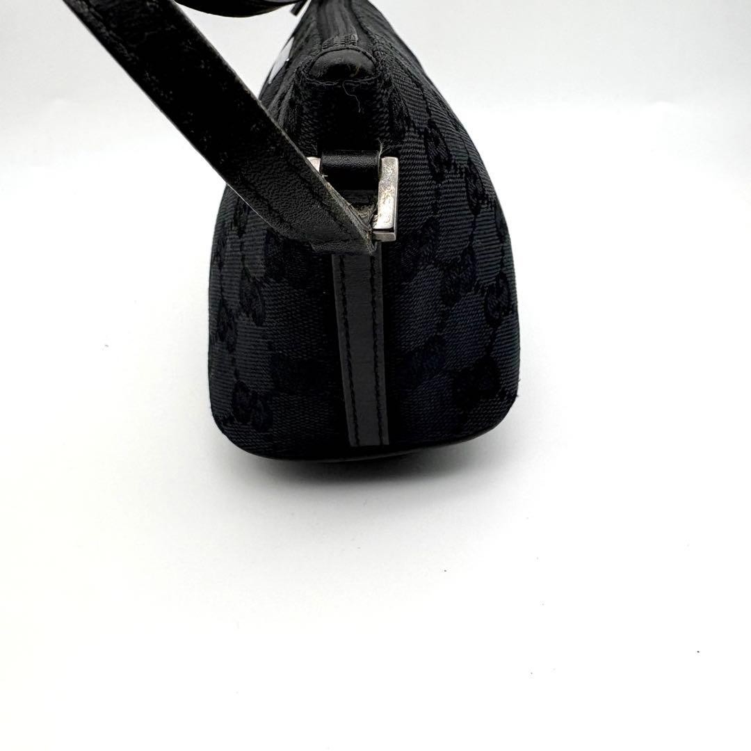 バッグ GUCCI Accessory Pouch GG Canvas Black Authentic GUCCI GG Canvas Accessory Pouch Bag Handbag Leather