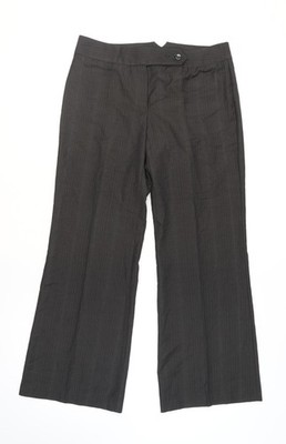Next Damen schwarz Nadelstreifen Wollmischung Hose Anzughose Größe 14